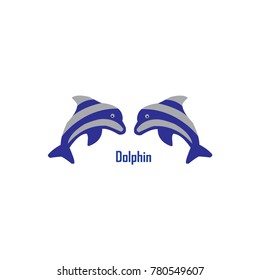 Two Dolphin Vector Template Design