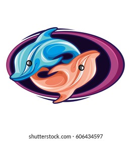 two dolphins