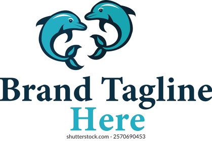 Two dolphins logo for animal.