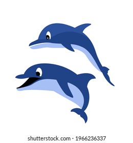 two dolphins vector for a children's book drawing