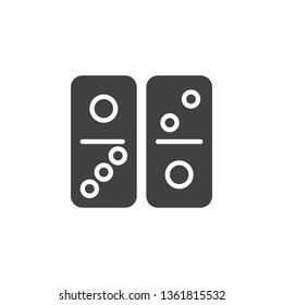 Two dominoes vector icon. filled flat sign for mobile concept and web design. Domino glyph icon. Symbol, logo illustration. Pixel perfect vector graphics