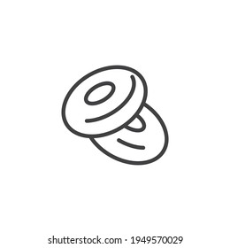 Two donut line icon. linear style sign for mobile concept and web design. Doughnut outline vector icon. Symbol, logo illustration. Vector graphics