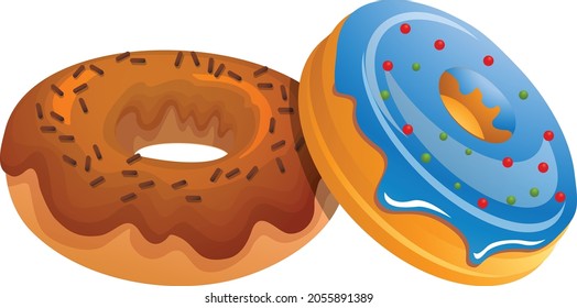 Two donut vector art and illustration