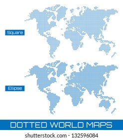 Two Dotted world maps