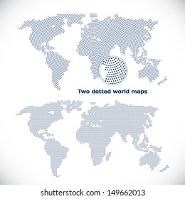 Two dotted world maps