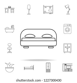 two double bed icon. Furniture icons universal set for web and mobile