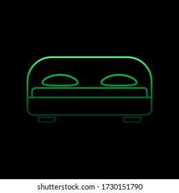 zwei doppelte Bett nolan Symbol. Einfache dünne Linie, Umrissvektor Vektor Möbelicons für ui und ux, Website oder mobile Anwendung