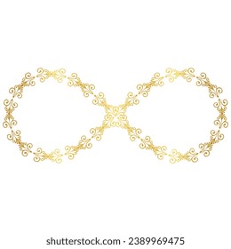 Two double round frames decorated with gold lace decoration.