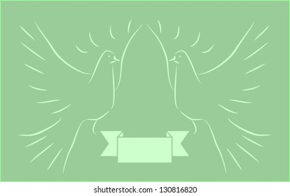 two doves - vector