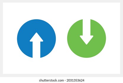 two up and down arrow set modern style vector flat blue and green vector eps icon set