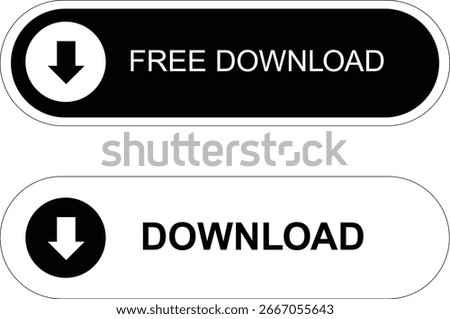 Two download buttons: one says 'Free Download' in black with a white arrow, and the other says 'Download' in white with a black arrow.