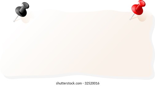 Two drawing pins - vector illustration