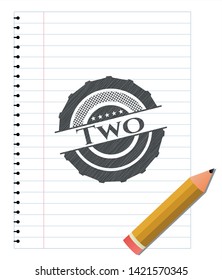 Two drawn in pencil. Vector Illustration. Detailed.