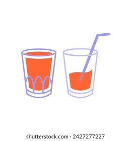 Dos Bebidas De Vidrio Beverage Doodle 