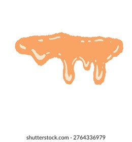 Two drips wide orange slime dripping vector illustration elements
