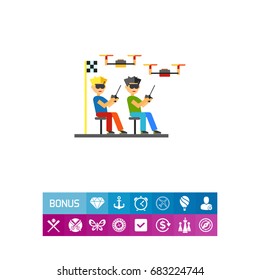 Two Drones Race Icon