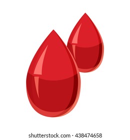 Two drops of blood icon, cartoon style