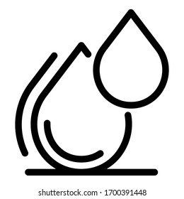 Two drops icon. Outline two drops vector icon for web design isolated on white background