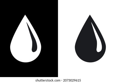 dos gotas en un fondo blanco y negro, ilustración vectorial