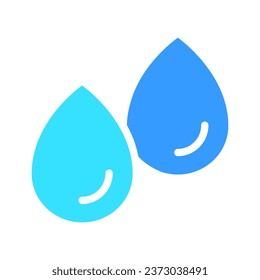 Two drops of water of different colors line icon. Liquid, moisture, thirst, rain, nature, sea, river, lake, current. Vector color icon on a white background for business and advertising.