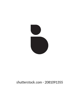 
two drops of water letter B simple symbol logo vector