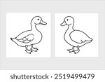 Two ducks vector illustration icon.
