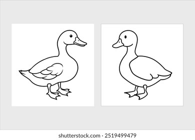 Two ducks vector illustration icon.