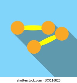 Two dumbbells icon. Flat illustration of two dumbbells vector icon for web