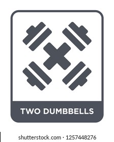 two dumbbells icon vector on white background, two dumbbells trendy filled icons from Measurement collection, two dumbbells simple element illustration