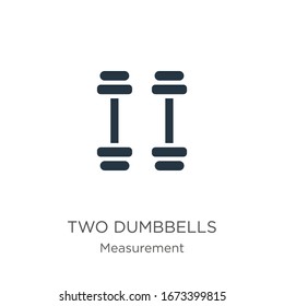 Un vector de icono de dos campanas. Icono moderno plano de dos campanas de la colección de medidas aislado en fondo blanco. La ilustración vectorial se puede utilizar para diseño gráfico web y móvil, logotipo, eps10