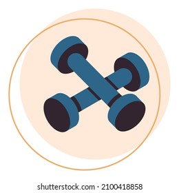 Two dumbbells isolated on white background. Flat vector illustration.