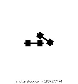 Two dumbbells on a white background
