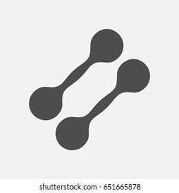 Two dumbbells simple icon. Monochrome illustration.