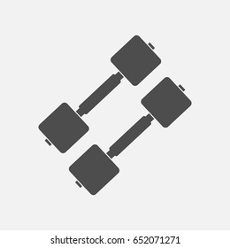 Two dumbbells simple icon. Monochrome illustration.