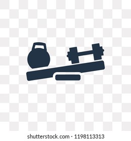 Two Dumbbells vector icon isolated on transparent background, Two Dumbbells transparency concept can be used web and mobile