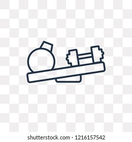Two Dumbbells vector outline icon isolated on transparent background, high quality linear Two Dumbbells transparency concept can be used web and mobile