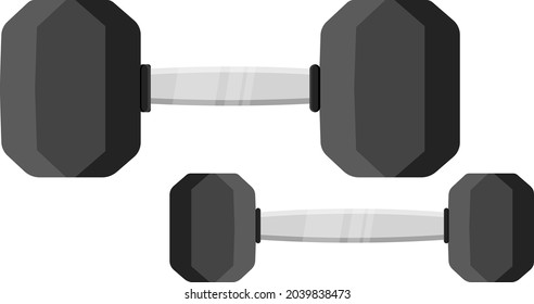 Two dumbells, illustration, vector on white background.