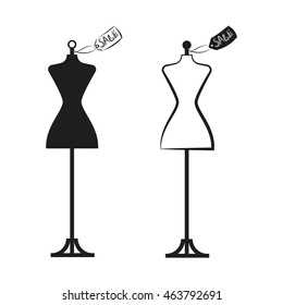 two dummy dress illustration vector isolated