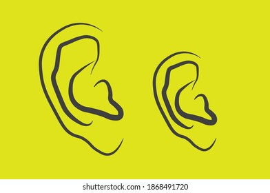 two ear icons of different sizes