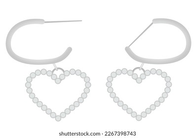 Two earring pieces. vector illustration