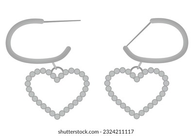 Two earring pieces. vector illustration