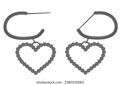 Two earring pieces. vector illustration