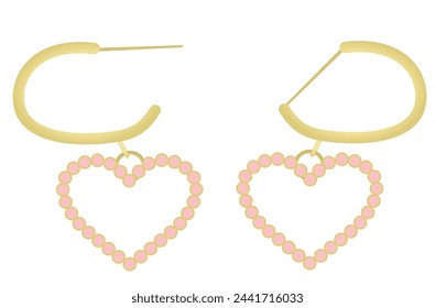 Two earring pieces. vector illustration