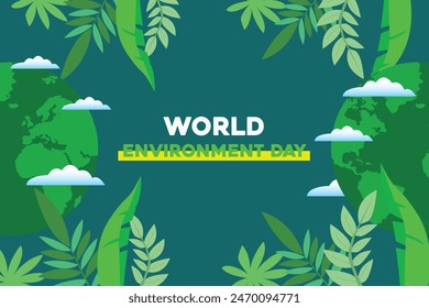 Two earth and plant health icon world environment day