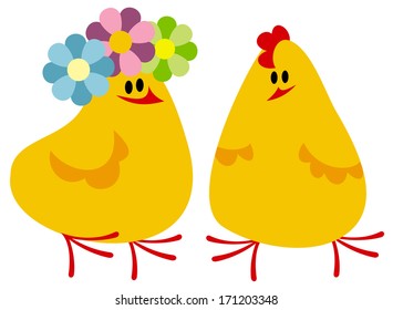 Two easter chicks