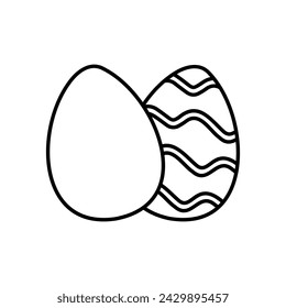 Two Easter eggs in doodle style