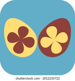 Two easter eggs, illustration, vector on a white background.