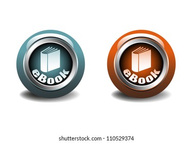 Two ebook web buttons isolated on white background
