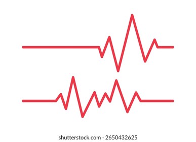 Dos Ecg Línea Heartbeats Set