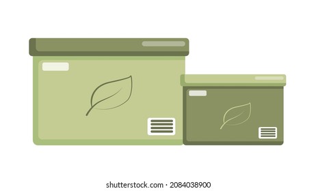 Two ecological green boxes - delivery concept